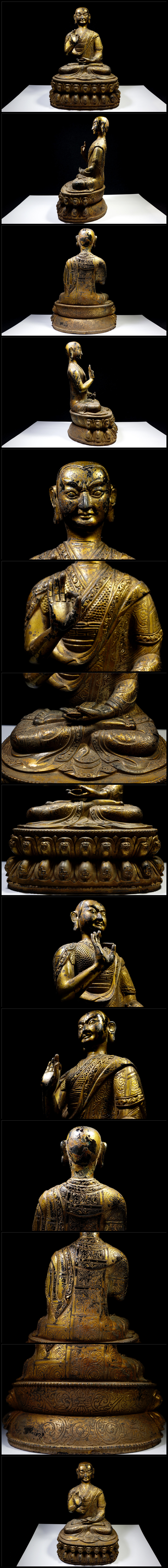 高品質特価金銅細工 チベット仏教 大迫力活仏造像高彫 無銘 鎮宅 開運置物 極上質 仏像
